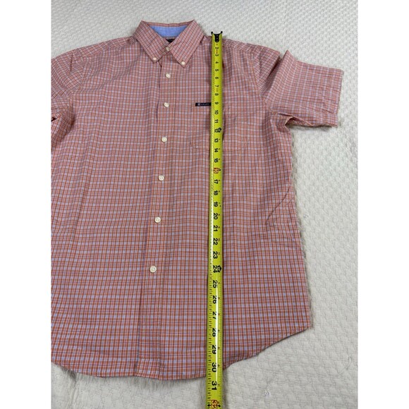 Chaps Easy‎ Care Shirt Short Sleeve Button Down Orange Plaid Mens Medium - Picture 10 of 10
